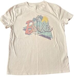 Abercrombie Kids Barbie Graphic T Shirt White Palm‎ Trees 9/10